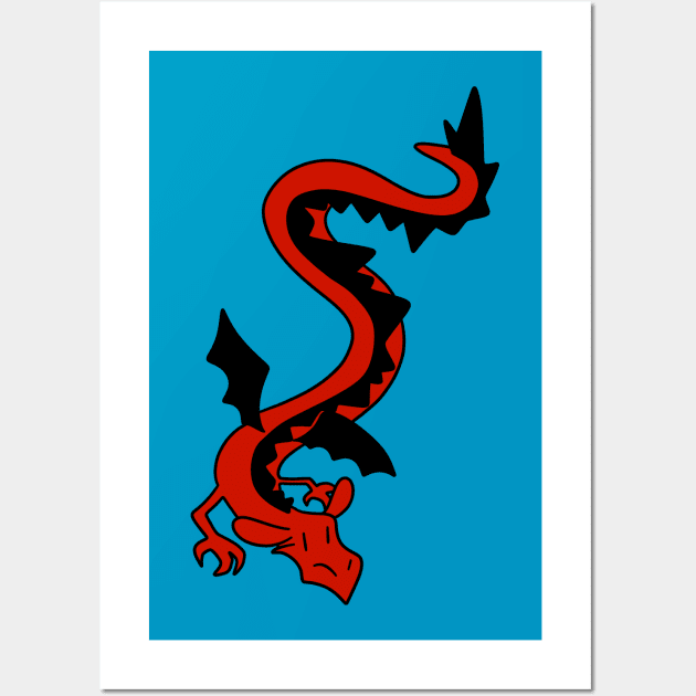 Long Red Dragon Wall Art by saradaboru